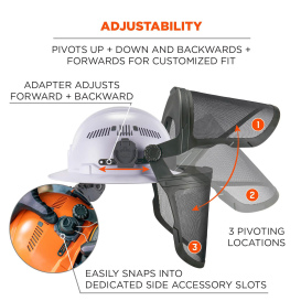 Ergodyne Skullerz 8989 Mesh Face Shield with Adapter for Hard Hat