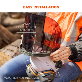 Ergodyne Skullerz 8998 Face Shield Replacement for Full Brim Hard Hat - Smoke