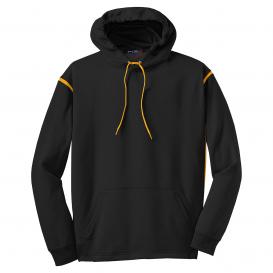 Sport-Tek F246 Tech Fleece Hooded Sweatshirt - Black/Gold