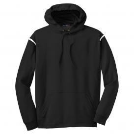 Sport-Tek F246 Tech Fleece Hooded Sweatshirt - Black/White