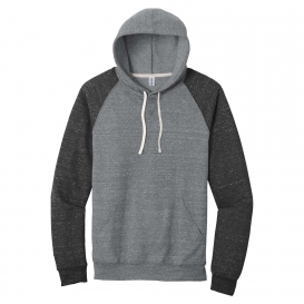 Jerzees 90M Snow Heather French Terry Raglan Hoodie - Charcoal/Black