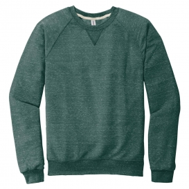 Jerzees 91M Snow Heather French Terry Raglan Crew - Forest Green
