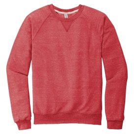 Jerzees 91M Snow Heather French Terry Raglan Crew - Red