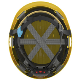 JSP Evolution EV6252SV Deluxe Vented Short Brim Safety Helmet - Wheel Ratchet Suspension - Yellow