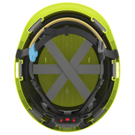 JSP Evolution EV6252SV Deluxe Vented Short Brim Safety Helmet - Wheel Ratchet Suspension - Hi-Vis Yellow