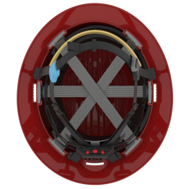 JSP Evolution 6262V Deluxe Full Brim Vented Safety Helmet - Wheel Ratchet Suspension - Red