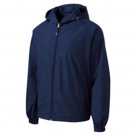 Sport-Tek JST73 Hooded Raglan Jacket - True Navy | Full Source