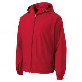 Sport-Tek JST73 Hooded Raglan Jacket - True Red | Full Source