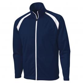 Sport-Tek JST90 Tricot Track Jacket - True Navy/White | Full Source