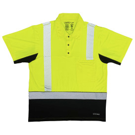 Kishigo 9222 Type R Class 2 Cool Touch Black Bottom Short Sleeve Polo