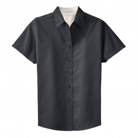 Port Authority L508 Ladies Short Sleeve Easy Care Shirt - Classic Navy/Light Stone