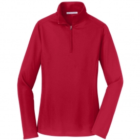 Port Authority L806 Ladies Pinpoint Mesh 1/2-Zip Pullover - Rich Red