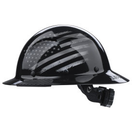 LIFT Safety HDF-25PRG DAX Patriot Full Brim Hard Hat - Ratchet Suspension - Gloss Black
