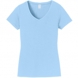 Port & Company LPC450V Ladies Fan Favorite V-Neck Tee - Light Blue