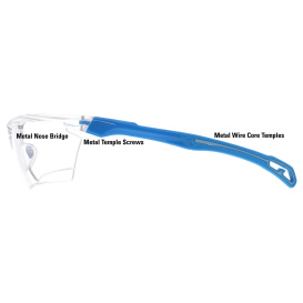 MCR Safety DM3MD10AF Dominator DM3-MD Safety Glasses - Blue/Clear Frame - Clear UV-AF Anti-Fog Lens