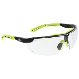MCR Safety KD7R10PF420 Klondike KD7R Safety Glasses - Yellow/Lime Temples - Clear MAX6 Anti-Fog Lens