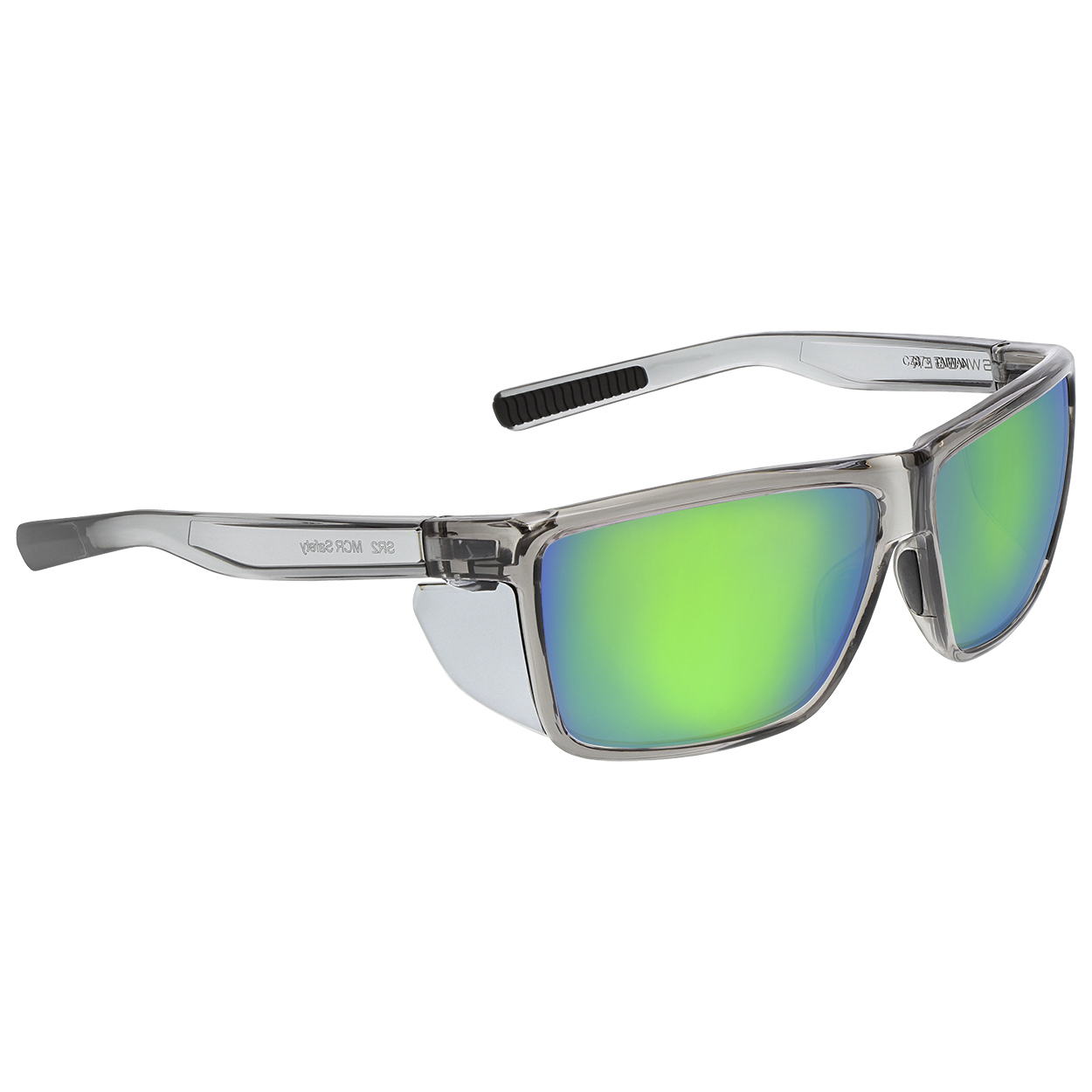 MCR Safety SR2L4BG Swagger SR2L Safety Glasses - Crystal Grey Frame -  Green Mirror Lens