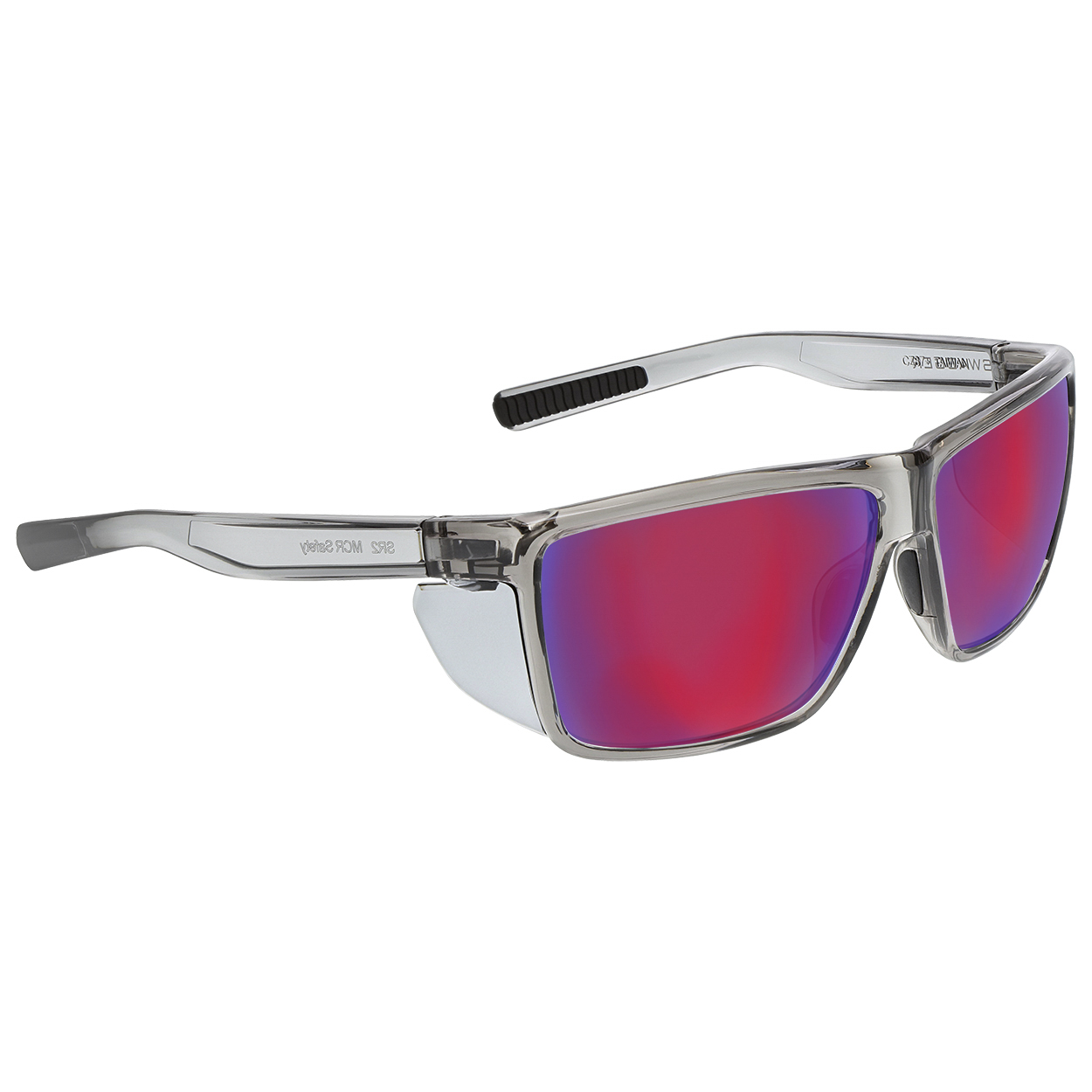 MCR Safety SR2L4RB Swagger SR2L Safety Glasses - Crystal Grey Frame -  Red Diamond Mirror Lens