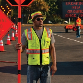 Kishigo 1513 Black Series Heavy Duty Safety Vest - Yellow/Lime
