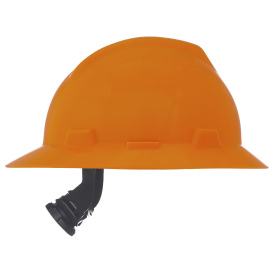 MSA 10021292 V-Gard Full Brim Hard Hat - Fas-Trac Suspension - Hi-Viz Orange