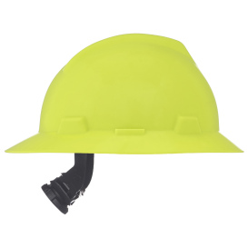 MSA 10061515 V-Gard Full Brim Hard Hat - Fas-Trac Suspension - Hi-Viz Yellow/Green