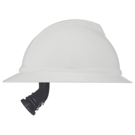 MSA 10168521 V-Gard 500 Full Brim Hard Hat - 4-Point Ratchet Suspension - White