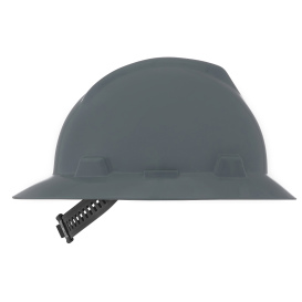 MSA 454731 V-Gard Full Brim Hard Hat - Staz-On Suspension - Gray