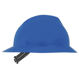 MSA 454732 V-Gard Full Brim Hard Hat - Staz-On Suspension - Blue