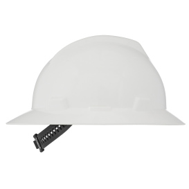 MSA 454733 V-Gard Full Brim Hard Hat - Staz-On Suspension - White