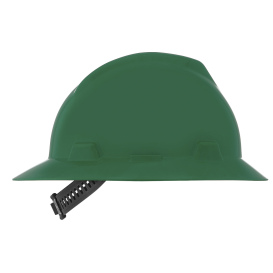 MSA 454735 V-Gard Full Brim Hard Hat - Staz-On Suspension - Green