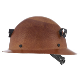 MSA 460389 Skullgard Full Brim Hard Hat w/ Lamp Bracket - Staz-On Suspension - Natural Tan