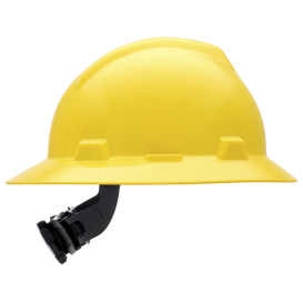 MSA 475366 V-Gard Full Brim Hard Hat - Fas-Trac Suspension - Yellow