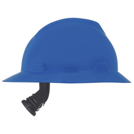 MSA 475368 V-Gard Full Brim Hard Hat - Fas-Trac Suspension - Blue
