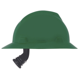 MSA 475370 V-Gard Full Brim Hard Hat - Fas-Trac Suspension - Green