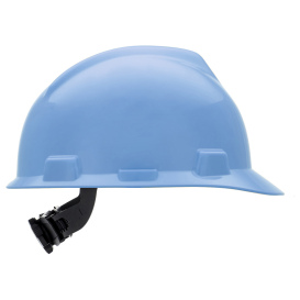 MSA 495853 V-Gard Cap Style Hard Hat - Fas-Trac III Suspension - Light Blue