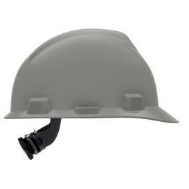 MSA 495855 V-Gard Cap Style Hard Hat - Fas-Trac III Suspension - Silver