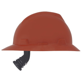 MSA 496075 V-Gard Full Brim Hard Hat - Fas-Trac Suspension - Orange