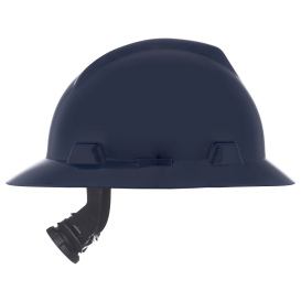 MSA 802975 V-Gard Full Brim Hard Hat - Fas-Trac Suspension - Dark Blue