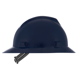 MSA 802976 V-Gard Full Brim Hard Hat - Staz-On Suspension - Dark Canadian Blue