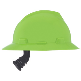 MSA 815570 V-Gard Full Brim Hard Hat - Fas-Trac Suspension - Bright Lime Green