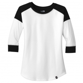 New Era LNEA104 Ladies Heritage Blend 3/4-Sleeve Baseball Raglan Tee - Black/White