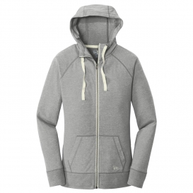 New Era LNEA122 Ladies Sueded Cotton Full-Zip Hoodie - Shadow Grey Heather