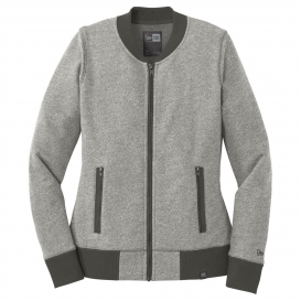 New Era LNEA503 Ladies French Terry Baseball Full-Zip - Light Graphite Twist/Graphite