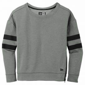 New Era LNEA513 Ladies Tri-Blend Fleece Varsity Crew - Shadow Grey Heather