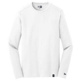 New Era NEA102 Heritage Blend Long Sleeve Crew Tee - White