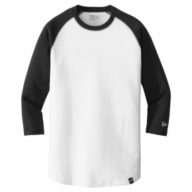 New Era NEA104 Heritage Blend 3/4-Sleeve Baseball Raglan Tee - Black/White