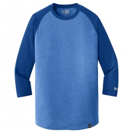 New Era NEA104 Heritage Blend 3/4-Sleeve Baseball Raglan Tee - Royal/Royal Heather