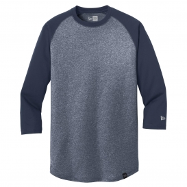 New Era NEA104 Heritage Blend 3/4-Sleeve Baseball Raglan Tee - True Navy/True Navy Twist