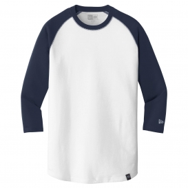 New Era NEA104 Heritage Blend 3/4-Sleeve Baseball Raglan Tee - True Navy/White