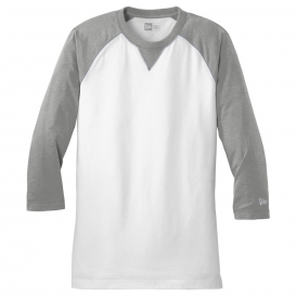 New Era NEA121 Heritage Blend 3/4-Sleeve Baseball Raglan Tee - Shadow Grey Heather/White